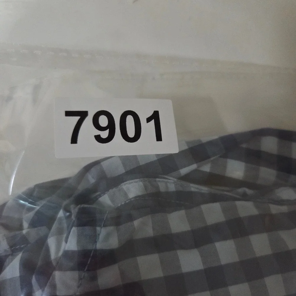Banana Republic Button Down Mens Medium Blue Gingham Soft Wash Tailored Slim Fit